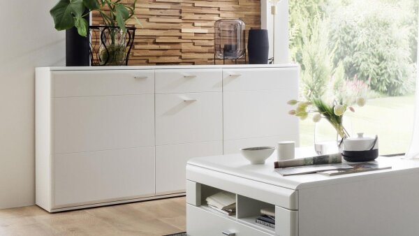 Sideboard AMORA weiß matt tiefzieh Kommode 165 cm