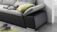 Ecksofa links JAKARTA mit Schlaffunktion schwarz silver