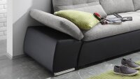 Ecksofa rechts JAKARTA mit Schlaffunktion schwarz silver