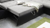 Ecksofa rechts JAKARTA mit Schlaffunktion schwarz silver