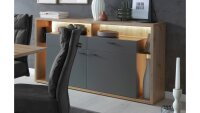 Sideboard LIZZANO Balkeneiche 3D und grau matt Melamin