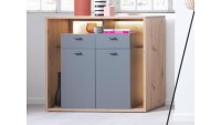 Highboard LIZZANO Balkeneiche 3D und grau matt Melamin