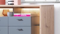 Highboard LIZZANO Balkeneiche 3D und grau matt Melamin