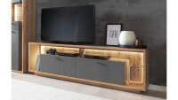 TV-Board LIZZANO Balkeneiche 3D und grau matt Melamin