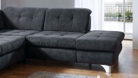 Ecksofa ENGINE L-Sofa in Stoff schwarz Sitztiefenverstellung