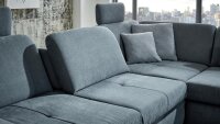 Ecksofa MP-IN19087 L-Sofa Stoff steel mit Sitztiefenverstellung