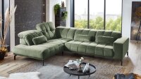 Ecksofa ELIAS Wohnlandschaft Stoff olive mit...