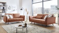 Sofa NOAH 2,5-Sitzer Couch Polstersofa Stoff terracotta 172 cm