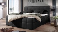 Boxspringbett SACRAMENTO Schlafzimmer in schwarz 180x200