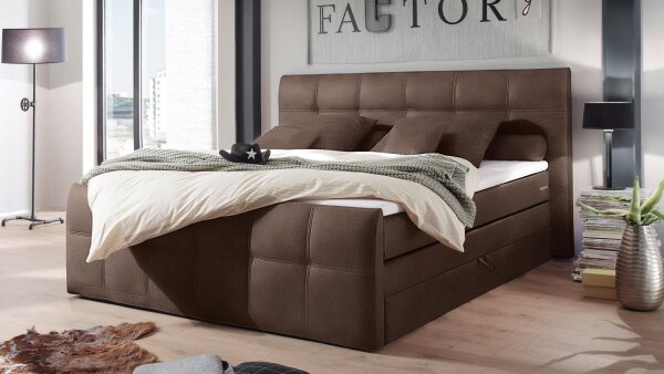 Boxspringbett SACRAMENTO Schlafzimmer braun 180x200 cm