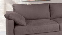 Schlafsofa AMADEO DE LUXE Boxspring braun grau Topper