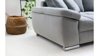 Ecksofa FLOODY Wohnlandschaft Stoff grau mit Kissen