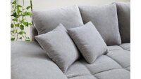 Ecksofa FLOODY Wohnlandschaft Stoff grau mit Kissen