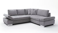 Ecksofa MARIO Wohnlandschaft Stoff grau inkl. Schlaffunktion