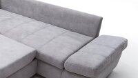 Ecksofa MARIO Wohnlandschaft Stoff grau inkl. Schlaffunktion