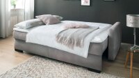 Schlafsofa AMADEO DE LUXE Stoff grau Boxspring Bettkasten