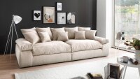 Bigsofa VICTORIA Cord natur mit Kissen XXL Sofa 304x140 cm