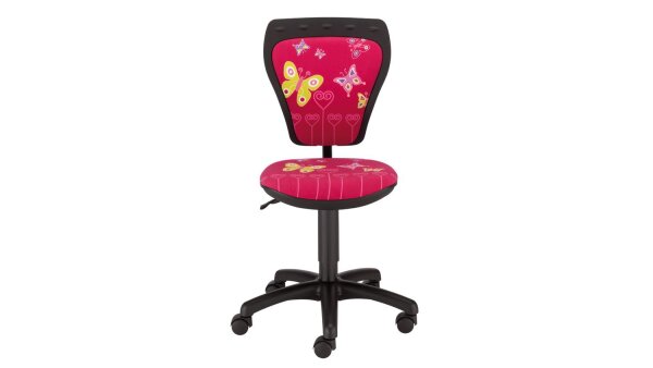 Drehstuhl MINISTYLE Stoff Butterfly pink höhenverstellbar