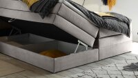 Boxspringbett SABA Stoff elephant inkl. Bettkasten 180x200 cm