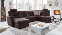 Wohnlandschaft RAVEN Ecksofa U-Form Stoff braun...