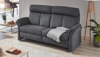 Sofa LEILA 2,5-Sitzer in Stoff grau Kopfteilverstellung...