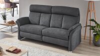 Sofa LEILA 2,5-Sitzer in Stoff grau Kopfteilverstellung 184 cm