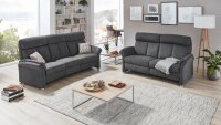 Sofa LEILA 2,5-Sitzer in Stoff grau Kopfteilverstellung 184 cm