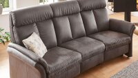 Trapezsofa LEILA Sofa anthrazit Kopfteilverstellung 220 cm