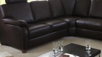 Ecksofa TOULOUSE Wohnlandschaft Sofa echtes Leder in braun