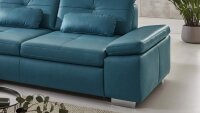 Ecksofa ACTIVE L-Form Bezug Leder ocean blau mit...