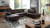 Wohnlandschaft SCOTCH Ecksofa in Echtleder kastanie braun