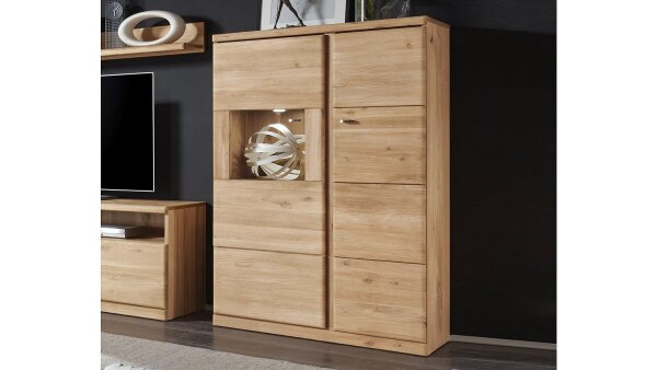 Highboard 2 TERANO in Wildeiche bianco teilmassiv