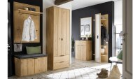 Garderobenschrank LISSABON in massiver Wildeiche Bianco