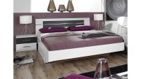 Schlafzimmer-Set BURANO in Weiß und Grau Metallic 4-teilig