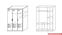 Kleiderschrank 3123 CELLE Schrank weiß Hochglanz 136x197