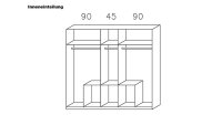 Kleiderschrank BURANO in Sonoma Eiche und Weiß B 226 cm