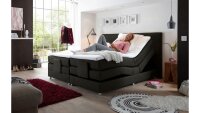 Boxspringbett MANOLO 2 in Stoff schwarz mit Motor 180x200