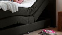 Boxspringbett MANOLO 2 in Stoff schwarz mit Motor 180x200