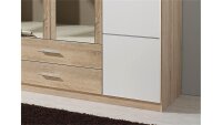 Kleiderschrank MICRO Weiß/ Sonoma Eiche mit Spiegel 181 cm