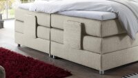 Boxspringbett MANOLO 2 in Stoff creme mit Motor 180x200