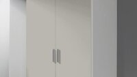 Kleiderschrank 3121 CELLE soft grey Hochglanz weiß 91x197