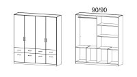 Kleiderschrank AALEN Schrank Eiche Sonoma 181 cm