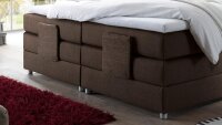 Boxspringbett MANOLO 2 in Stoff mokka mit Motor 180x200