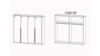 Kleiderschrank LORCA Weiß Hochglanz B 226 cm