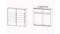 Schwebetürenschrank LORCA Weiß Hochglanz B 226 cm