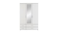 Kleiderschrank RASANT Drehtürenschrank 3-türig weiß Spiegel 127 cm