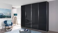 Schwebetürenschrank SYNCRONO grau metallic Glas basalt 271