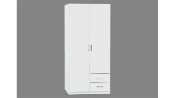 Kleiderschrank 2 Prima 4You mit 2 Türen Weiß B 91 cm