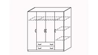 Kleiderschrank Prima 4You mit 4 Türen Weiß B 181 cm