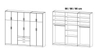 Kleiderschrank HILDESHEIM Schrank in weiß 271 cm